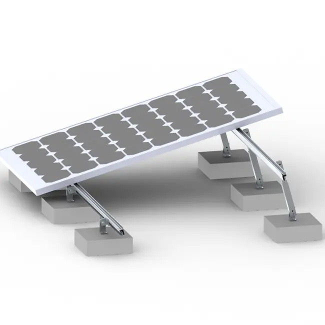 Montage-systeem voor zonnepanelen van legeringsstaal voor installaties op platte daken en op de grond