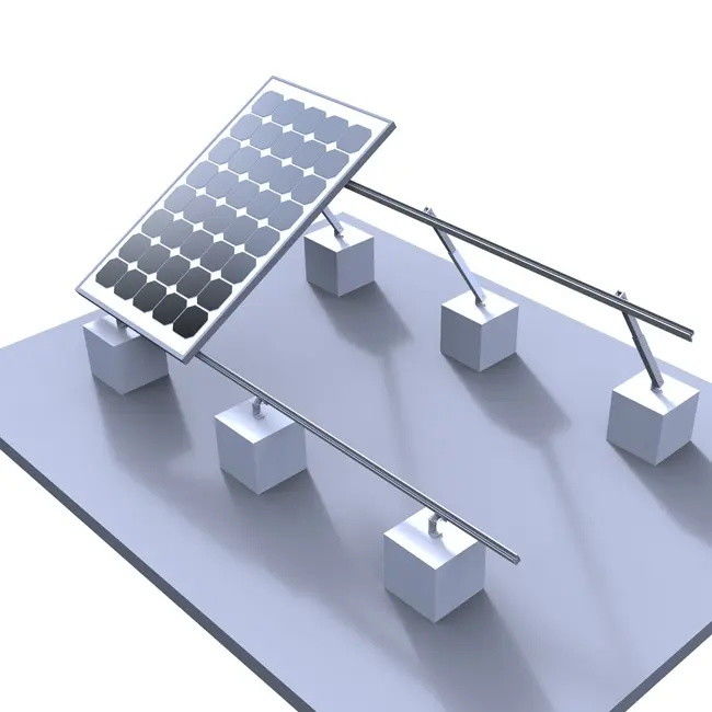 Montage-systeem voor zonnepanelen van legeringsstaal voor installaties op platte daken en op de grond